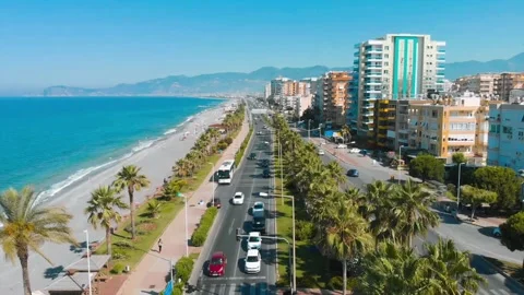 Mediterranean Dream | Drone Flight Over Alanya Coast Stock Footage 130697289