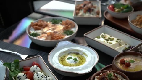 Mediterranean Feast Stock Footage 319950173