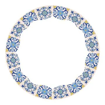Mediterranean Frame Circular Pattern EPS Vector Stockillustratie