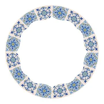 Mediterranean Frame Circular Pattern EPS Vector Stockillustratie