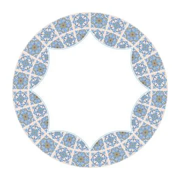 Mediterranean Frame Circular Pattern EPS Vector Stock Illustration