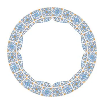 Mediterranean Frame Circular Pattern EPS Vector Stockillustratie