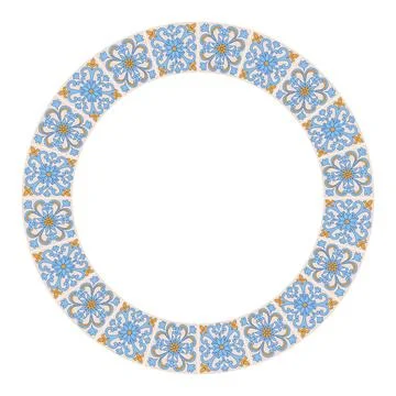 Mediterranean Frame Circular Pattern EPS Vector 스톡 일러스트