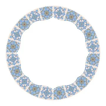 Mediterranean Frame Circular Pattern EPS Vector Stockillustratie
