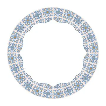 Mediterranean Frame Circular Pattern EPS Vector 库存插图
