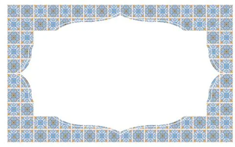Mediterranean Frame Rectangle Pattern EPS Vector Stock Illustration