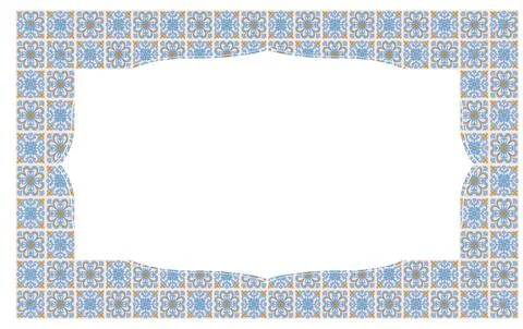 Mediterranean Frame Rectangle Pattern EPS Vector イラスト素材