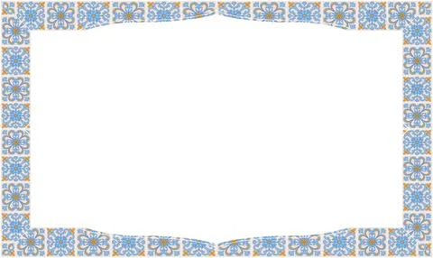Mediterranean Frame Rectangle Pattern EPS Vector Stock Illustration