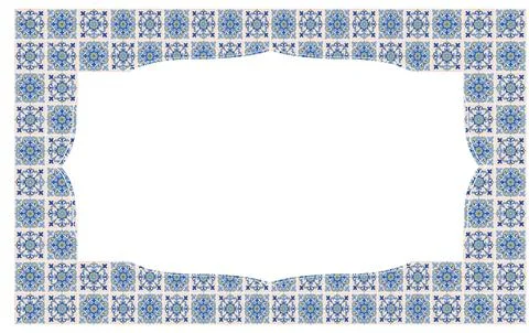Mediterranean Frame Rectangle Pattern EPS Vector Illustrazione stock