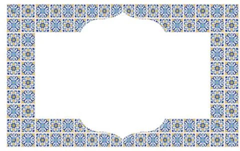 Mediterranean Frame Rectangle Pattern EPS Vector Stock Illustration