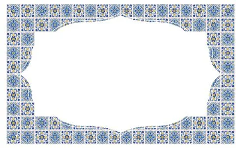 Mediterranean Frame Rectangle Pattern EPS Vector Stockillustratie