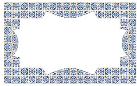 Mediterranean Frame Rectangle Pattern EPS Vector 库存插图