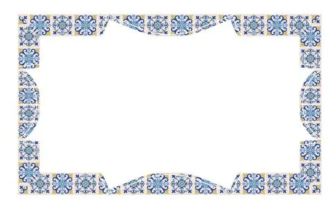 Mediterranean Frame Rectangle Pattern EPS Vector Illustration