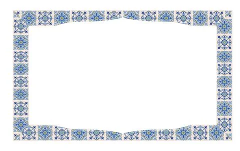 Mediterranean Frame Rectangle Pattern EPS Vector Illustration