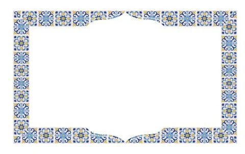 Mediterranean Frame Rectangle Pattern EPS Vector Illustrazione stock