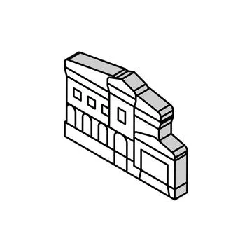 Mediterranean house isometric icon vector illustration 스톡 일러스트