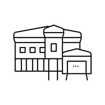 Mediterranean house line icon vector illustration Ilustración de archivo