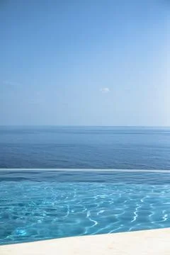 Mediterranean infinity pool Stock Photos