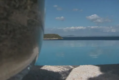 Mediterranean Inifinity Pool Stock Footage 10729327