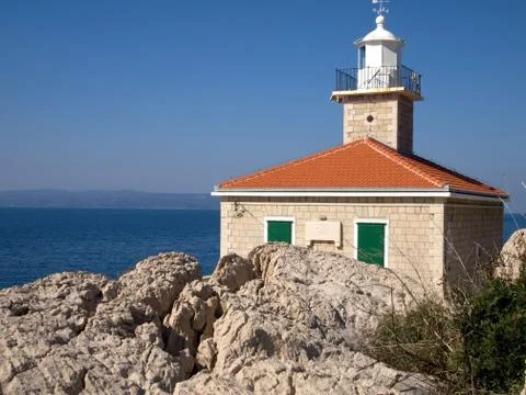 Mediterranean lighthouse 库存照片