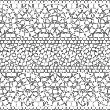 Mediterranean lineart  Seamless Tile Background Illustrazione stock