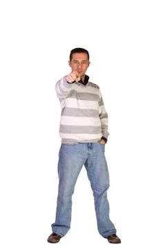 Mediterranean man pointing at the camera Stock Photos