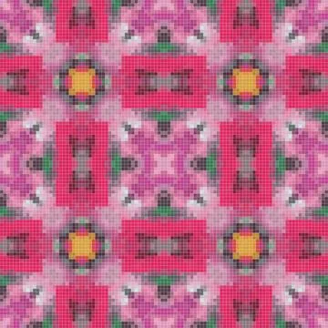 Mediterranean mosaic seamless pattern design, Repeat textile design, Surfac.. イラスト素材