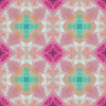 Mediterranean mosaic seamless pattern design, Repeat textile design, Surfac.. Stock Illustration