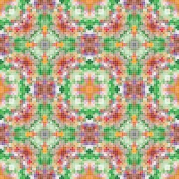 Mediterranean mosaic seamless pattern design, Repeat textile design, Surfac.. Illustrazione stock