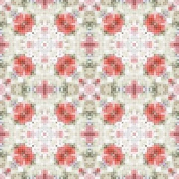 Mediterranean mosaic seamless pattern design, Repeat textile design, Surfac.. Illustrazione stock