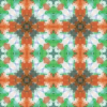 Mediterranean mosaic seamless pattern design, Repeat textile design, Surfac.. Illustrazione stock