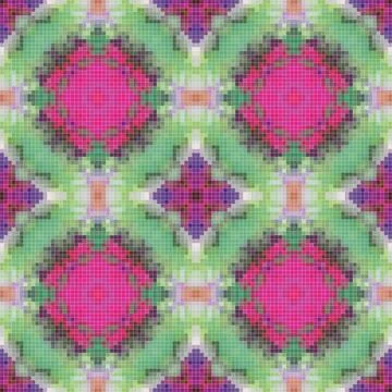 Mediterranean mosaic seamless pattern design, Repeat textile design, Surfac.. Illustrazione stock