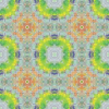 Mediterranean mosaic seamless pattern design, Repeat textile design, Surfac.. Stock Illustration