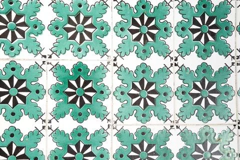 Mediterranean mosaic tile pattern with traditional italian, spanish ornament Stock Photos