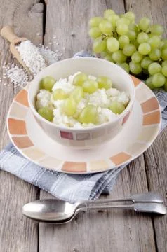 Mediterranean rice pudding with grape Stock Photos
