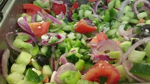 Mediterranean Salad Stock Footage 74411176