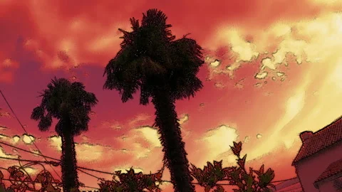 Mediterranean scenery with cartoon effect Video stock 160198353