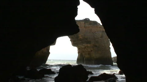 Mediterranean Sea Cave Stock Footage