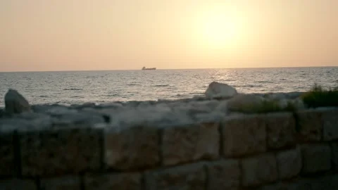 The Mediterranean Sea at sunset Stock Footage 220610478