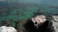 Mediterranean sea water splashing around rocks, Cyprus island HD Footage