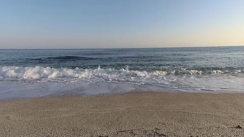 Mediterranean Sea, waves on the beach Stock Footage 97201365