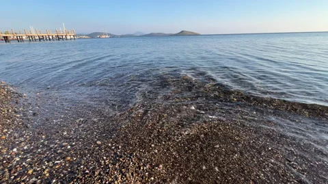 Mediterranean Sea Waves Bodrum Turkey Stock Footage 235374893