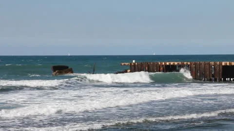 Mediterranean sea waves Stock Footage 22862090