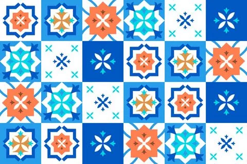 Mediterranean seamless geometric pattern Stock Illustration