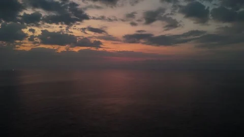 Mediterranean seascape sunset with dramatic cloud formations Видео 337166410