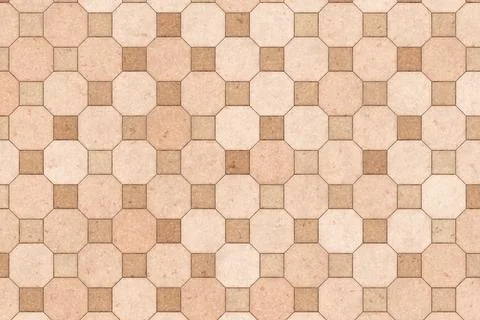 Mediterranean style terracotta octagonal tile pattern background for patio floor Stock Illustration