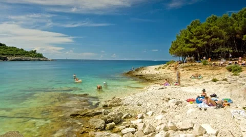Mediterranean summer beach Stock Footage 7939548