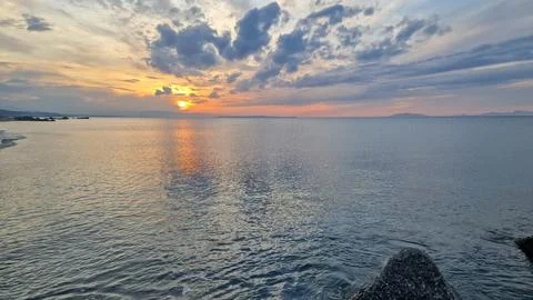 Mediterranean sunset accompanied by a show of clouds Foto stock