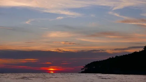 Mediterranean Sunset in Autumn Stock Footage 84820889