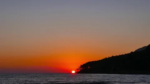 Mediterranean Sunset in Autumn Stock Footage 85234337